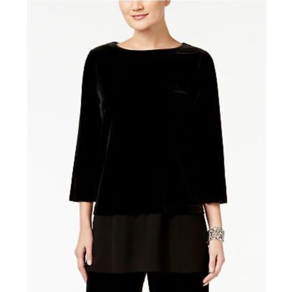 Velvet Top 3/4 Sleeve